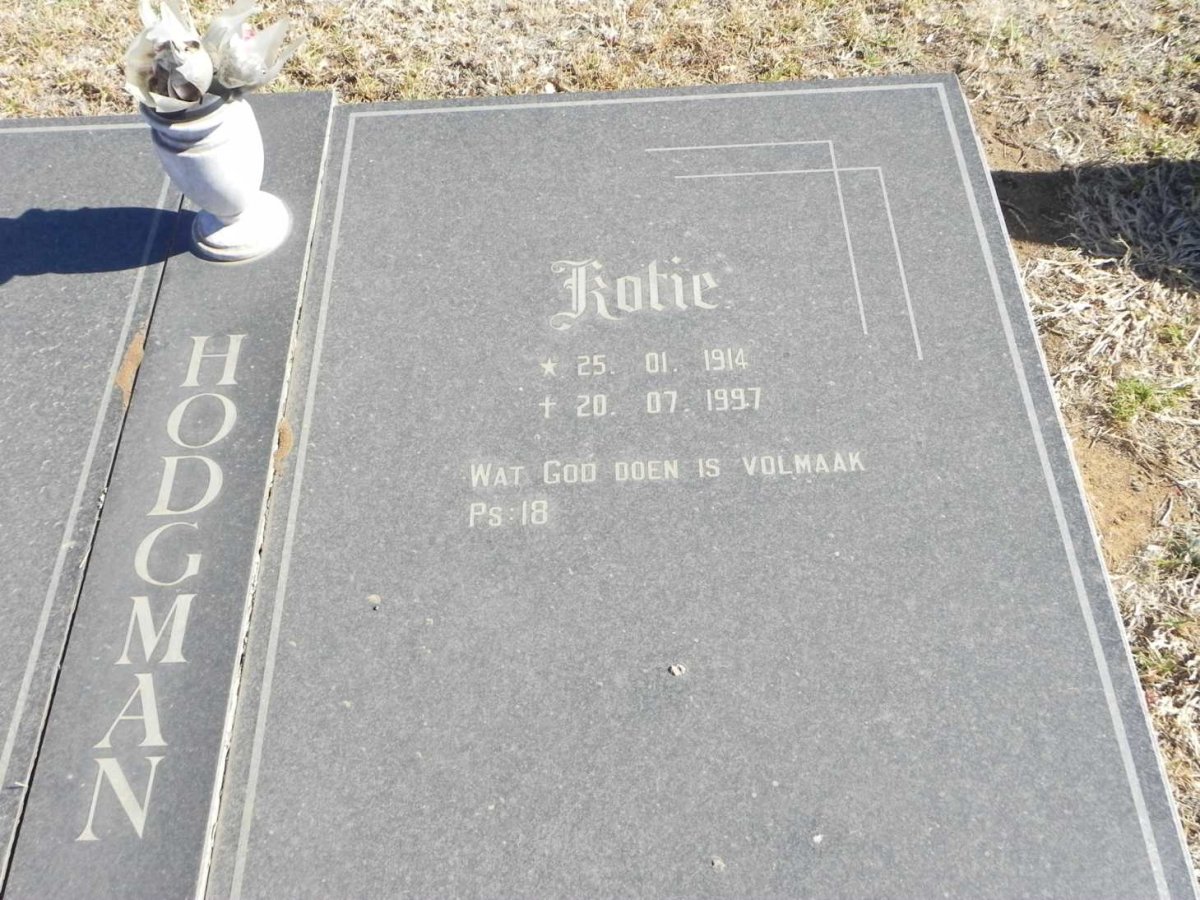 HODGMAN Kotie 1914-1997