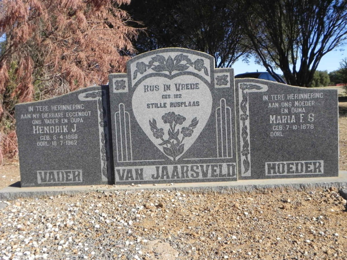 JAARSVELD Hendrik J., van 1869-1962 &amp; Maria F.S. 1878-