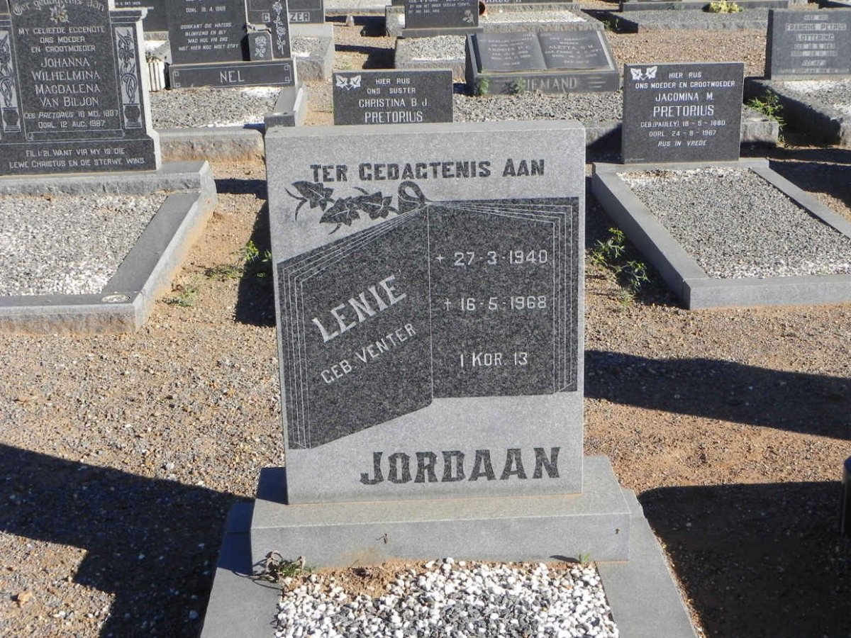 JORDAAN Lenie nee VENTER 1940-1968