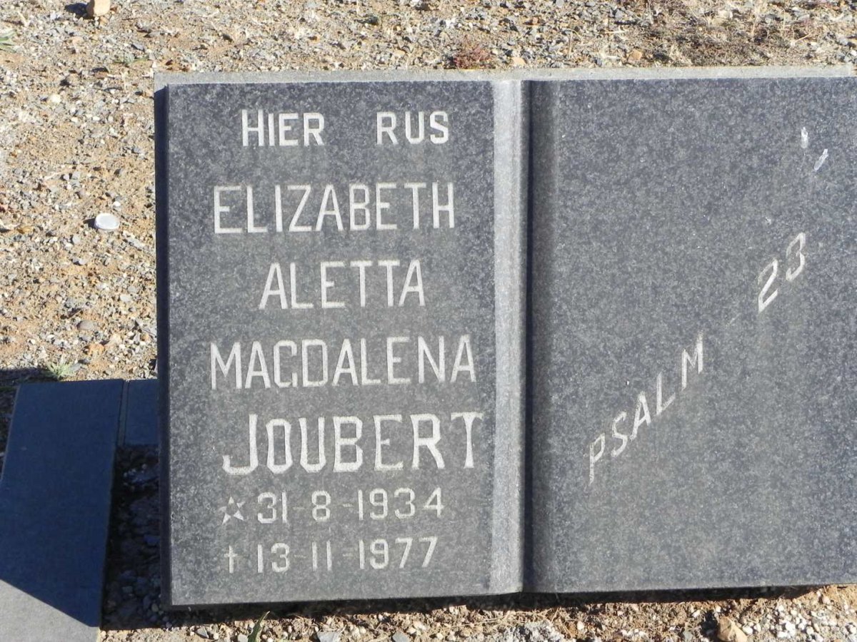 JOUBERT Elizabeth Aletta Magdalena 1934-1977