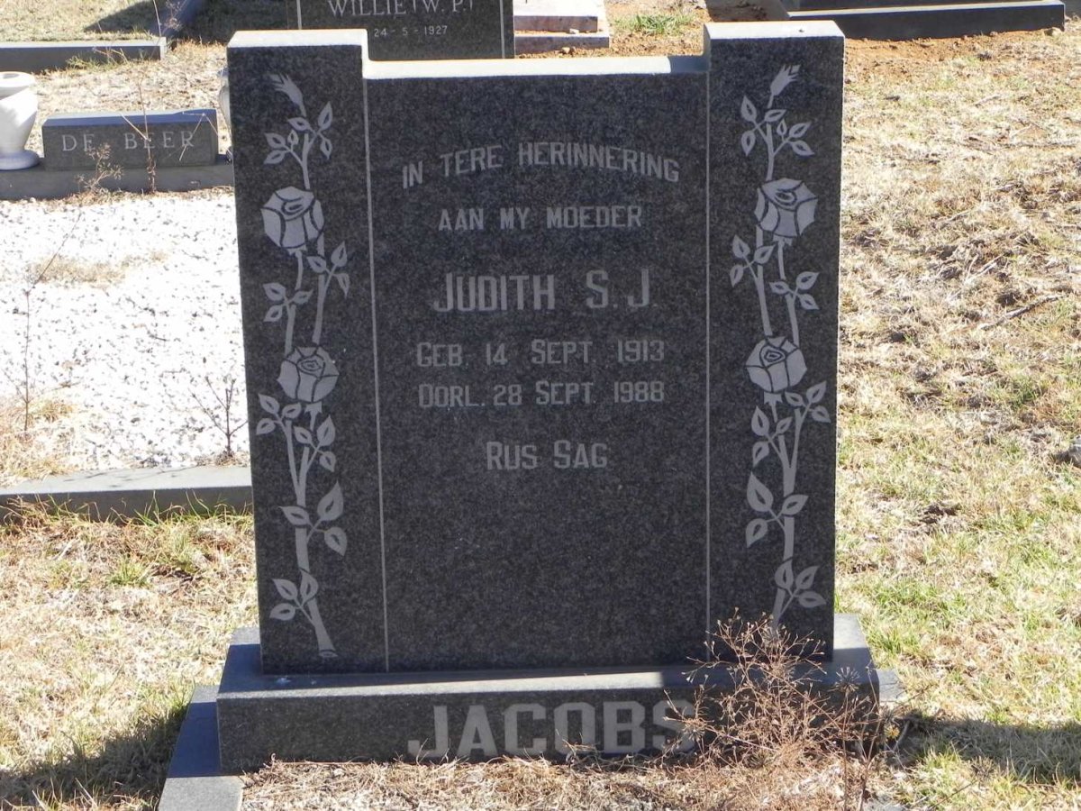 JACOBS Judith S.J. 1913-1988