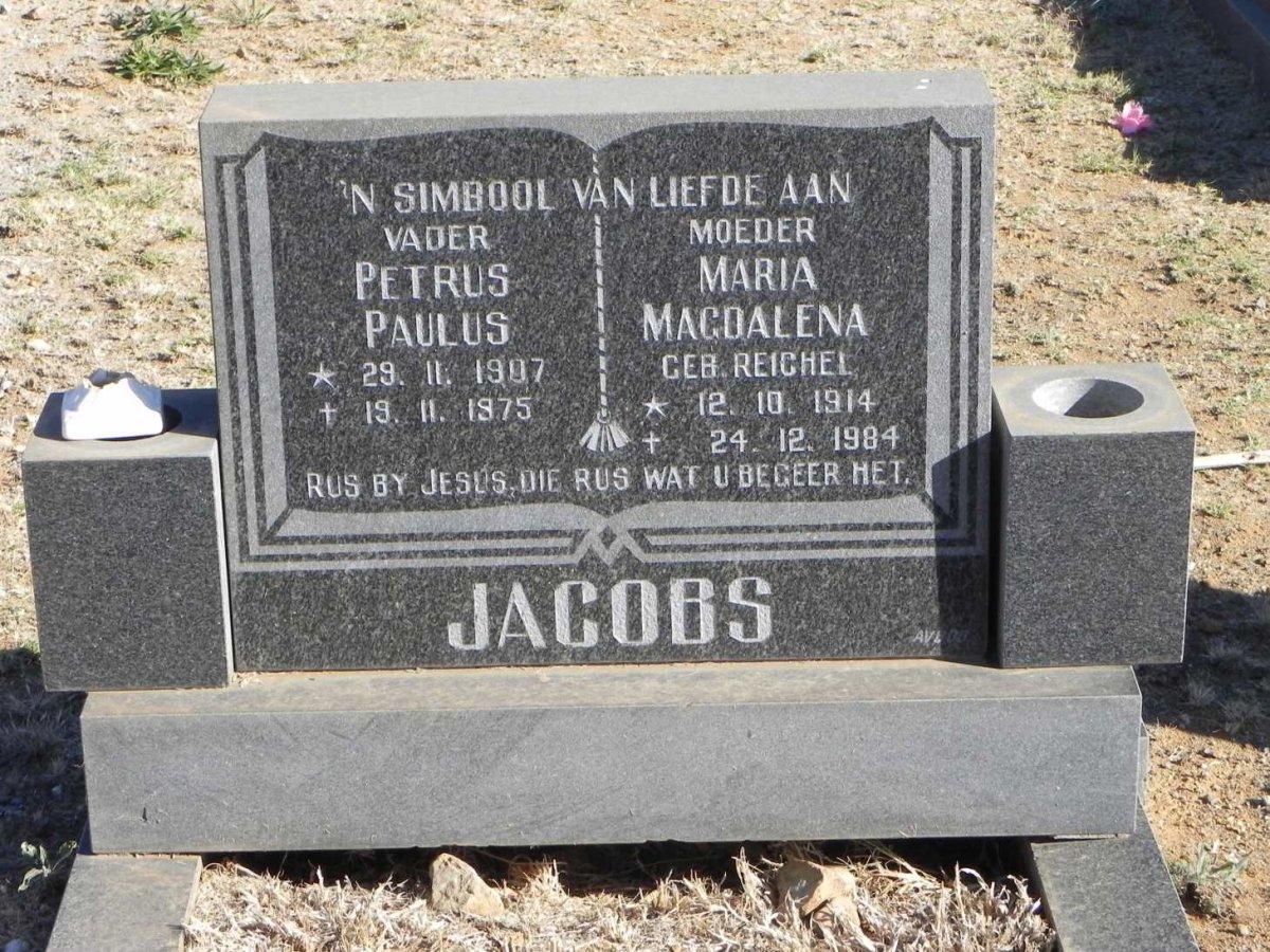JACOBS Petrus Paulus 1907-1975 &amp; Maria Magdalena REICHEL 1914-1984