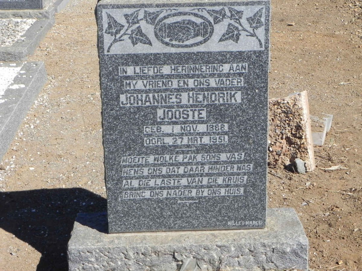 JOOSTE Johannes Hendrik 1888-1951