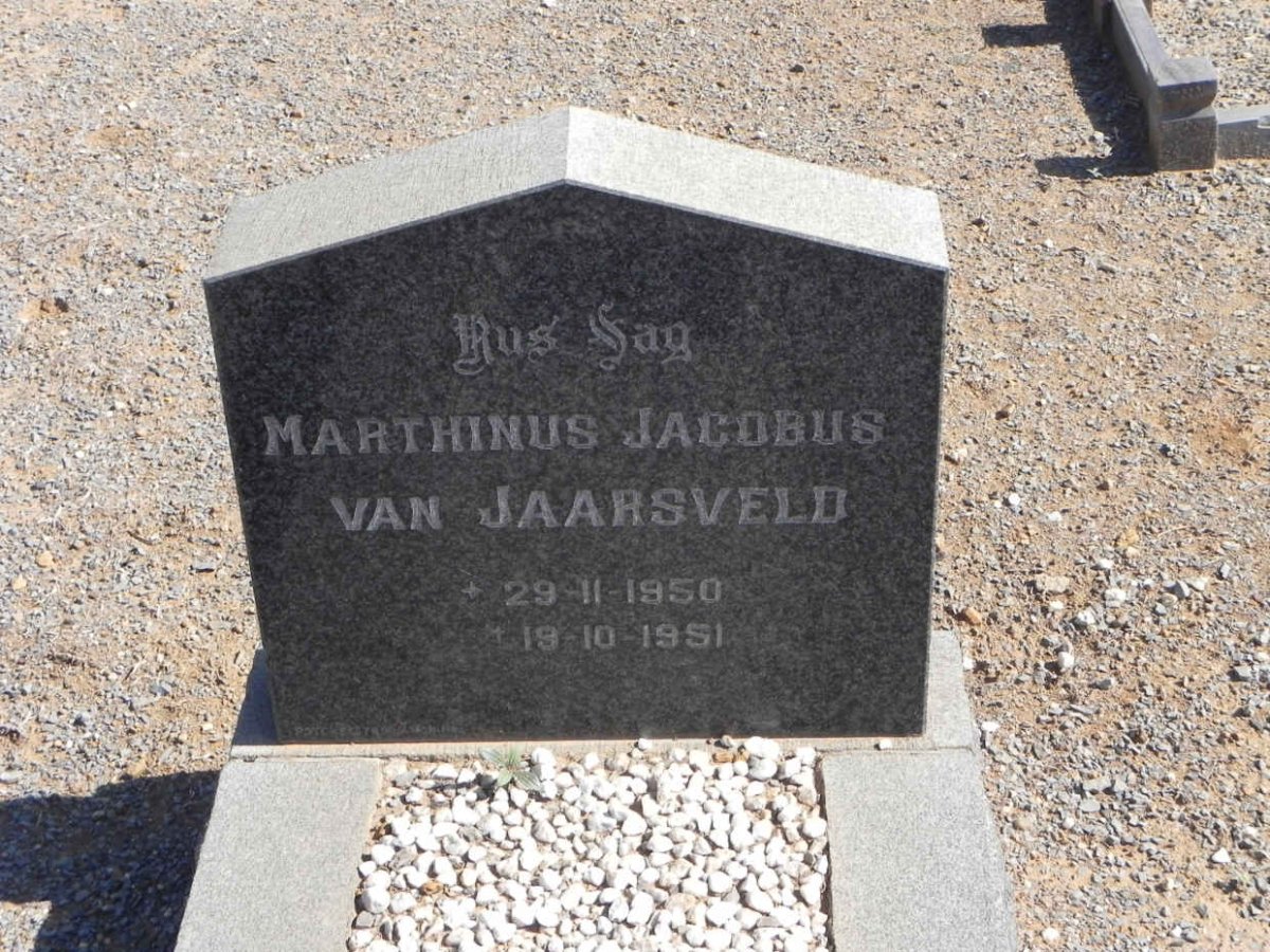 JAARSVELD Marthinus Jacobus, van 1950-1951