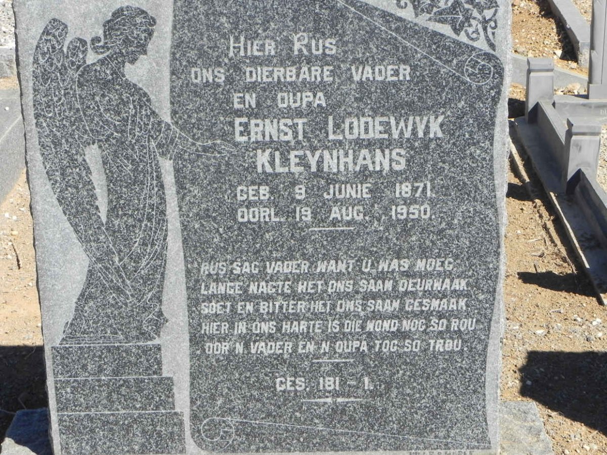 KLEYNHANS Ernst Lodewyk 1871-1950