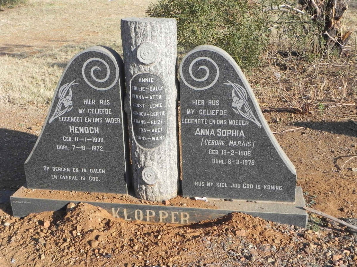 KLOPPER Henoch 1908-1972 &amp; Anna Sophia MARAIS 1906-1979