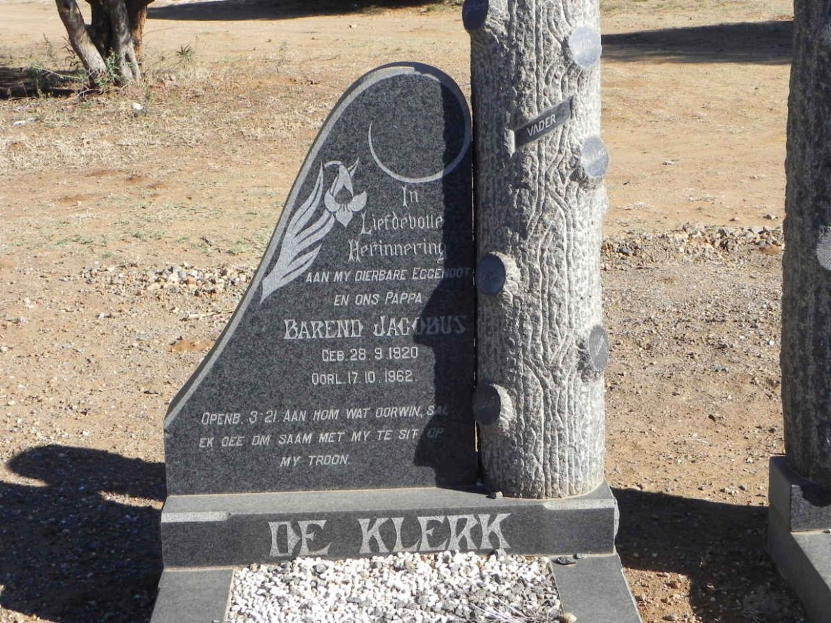 KLERK Barend Jacobus, de 1920-1962