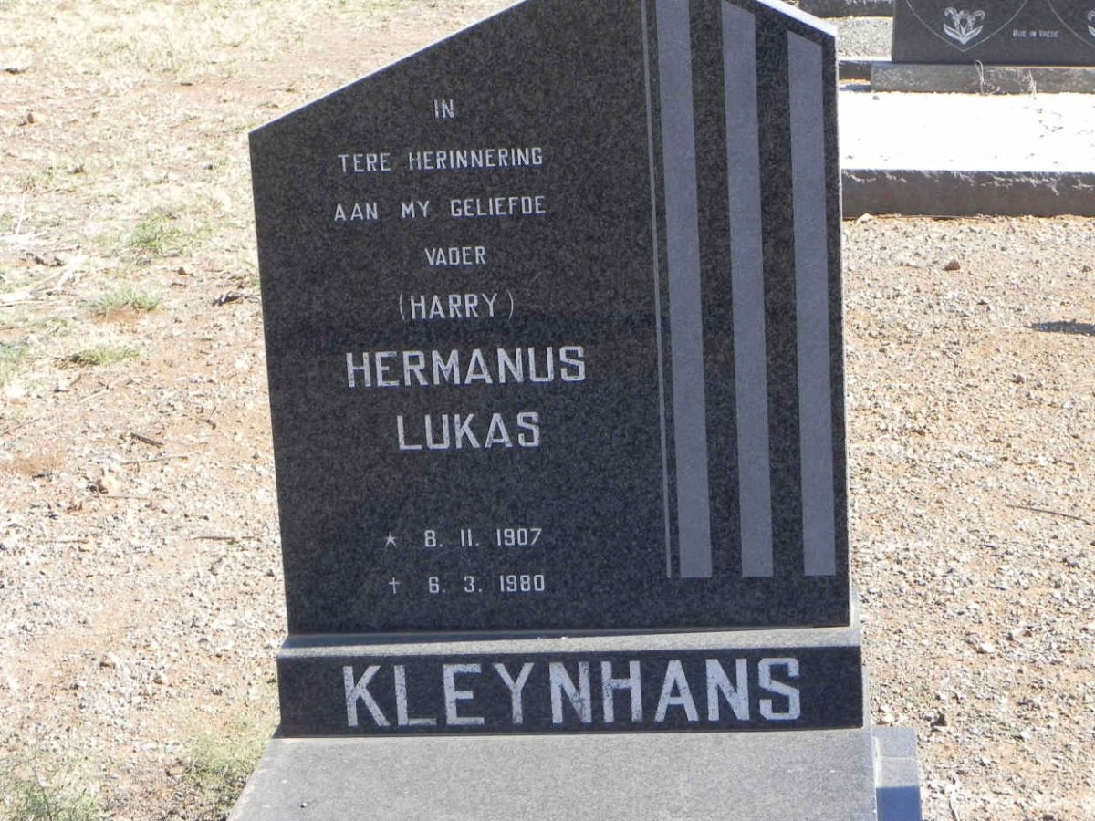 KLEYNHANS Hermanus Lukas 1907-1980