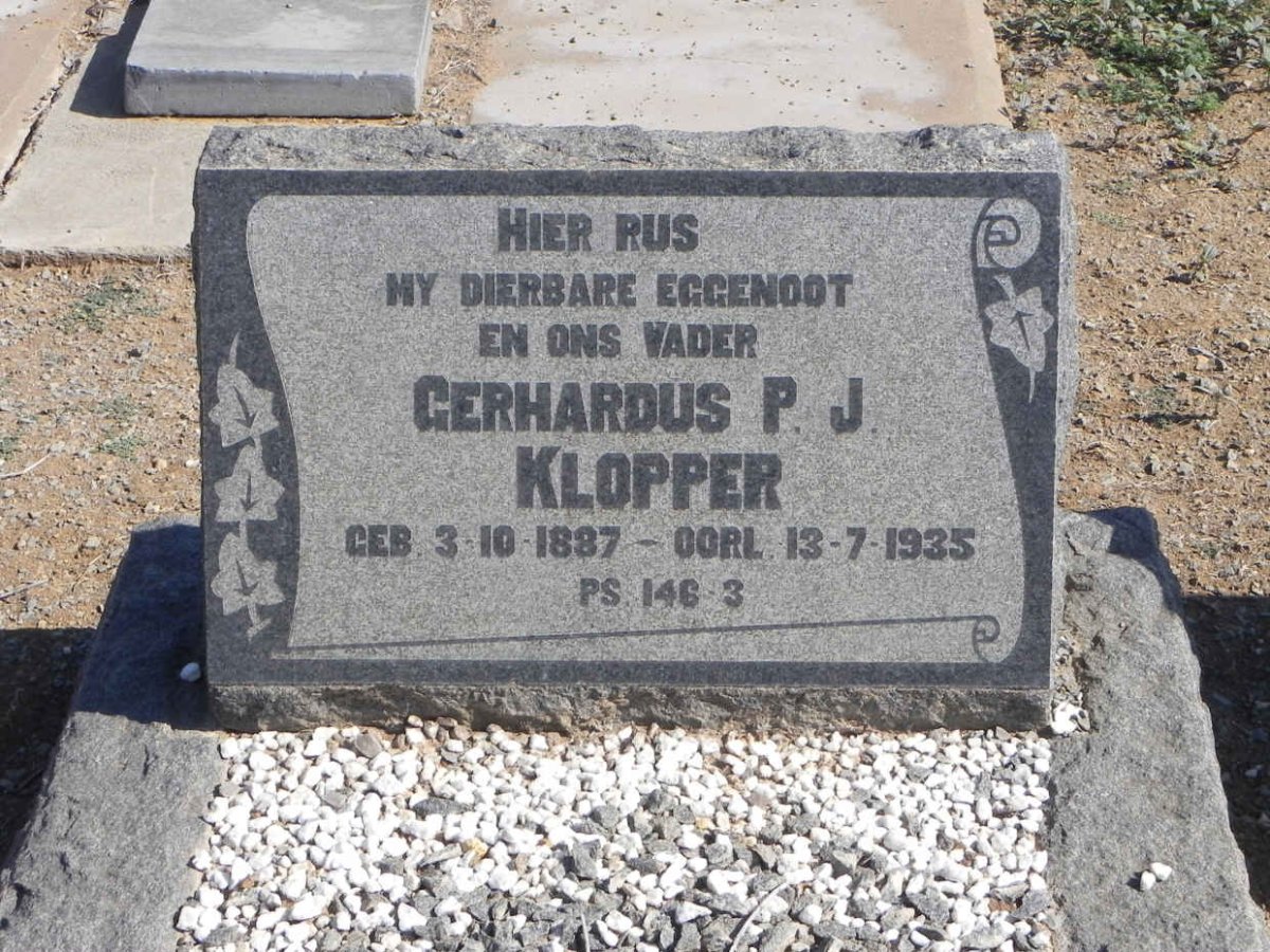 KLOPPER Gerhardus P.J. 1887-1935