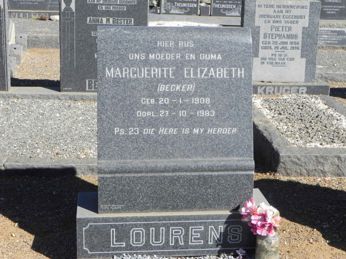 LOURENS Marguerite Elizabeth nee BECKER 1908-1983