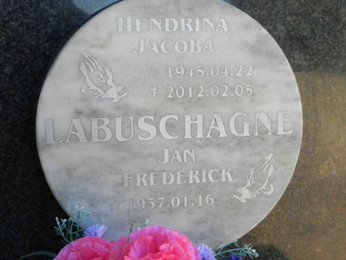 LABUSCHAGNE Jan Frederick 1937- &amp; Hendrina Jacoba 1945-2012