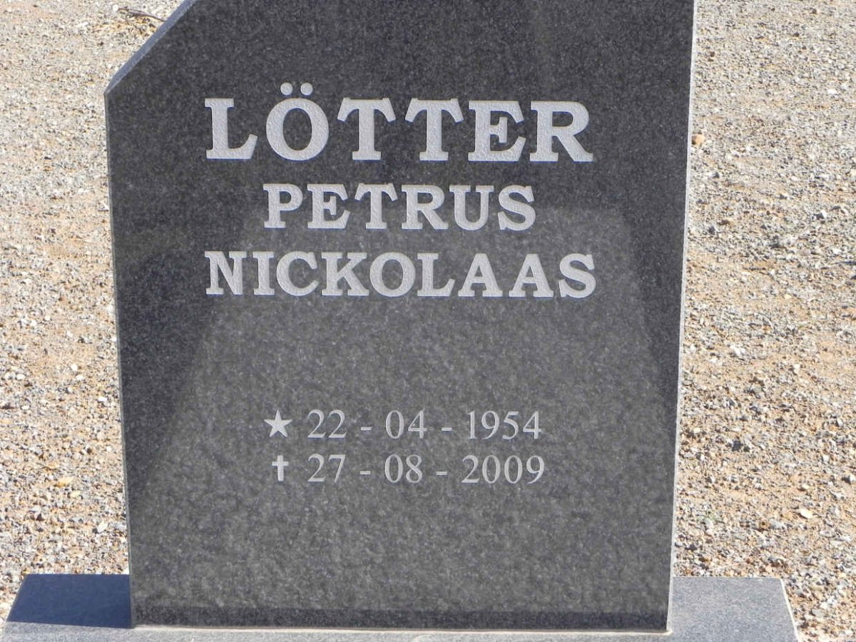 LÖTTER Petrus Nickolaas 1954-2009