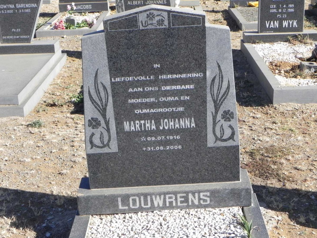LOUWRENS Martha Johanna 1916-2006