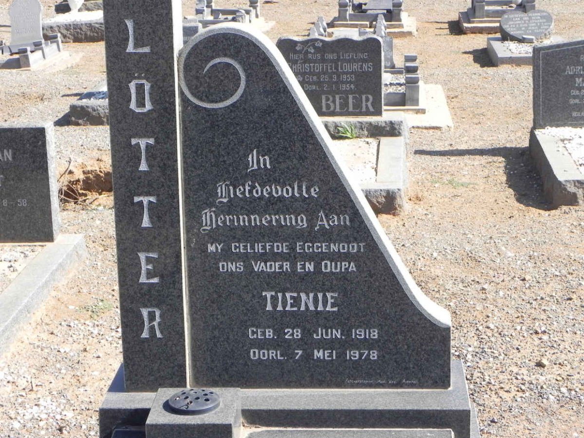 LÖTTER Tienie 1918-1978