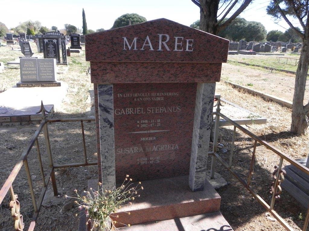 MAREE Gabriel Stefanus 1948-2002 &amp; Susara Magrieta 1948-2001