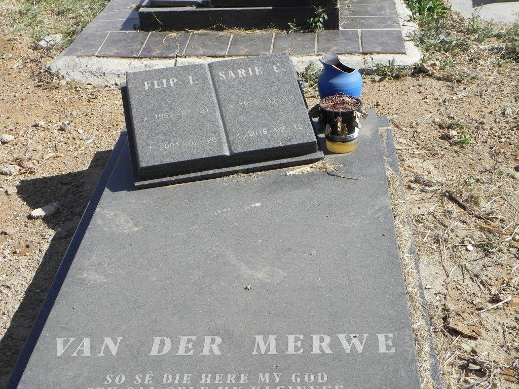 MERWE Flip J., van der 1953-2001 &amp; Sarie C. 1938-2015