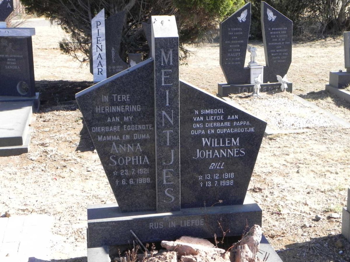 MEINTJES Willem Johannes 1918-1998 &amp; Anna Sophia 1921-1989