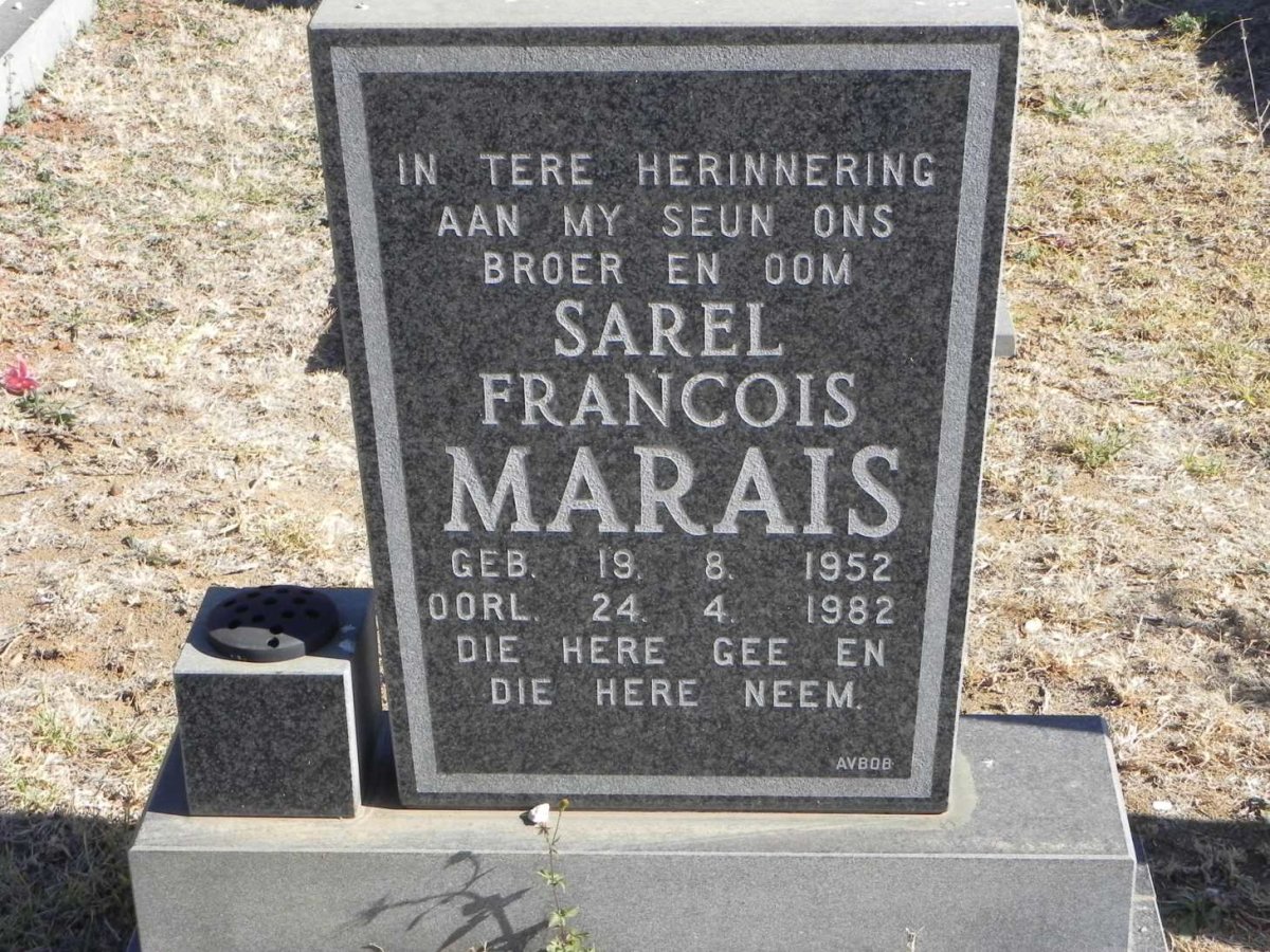 MARAIS Sarel Francois 1952-1982
