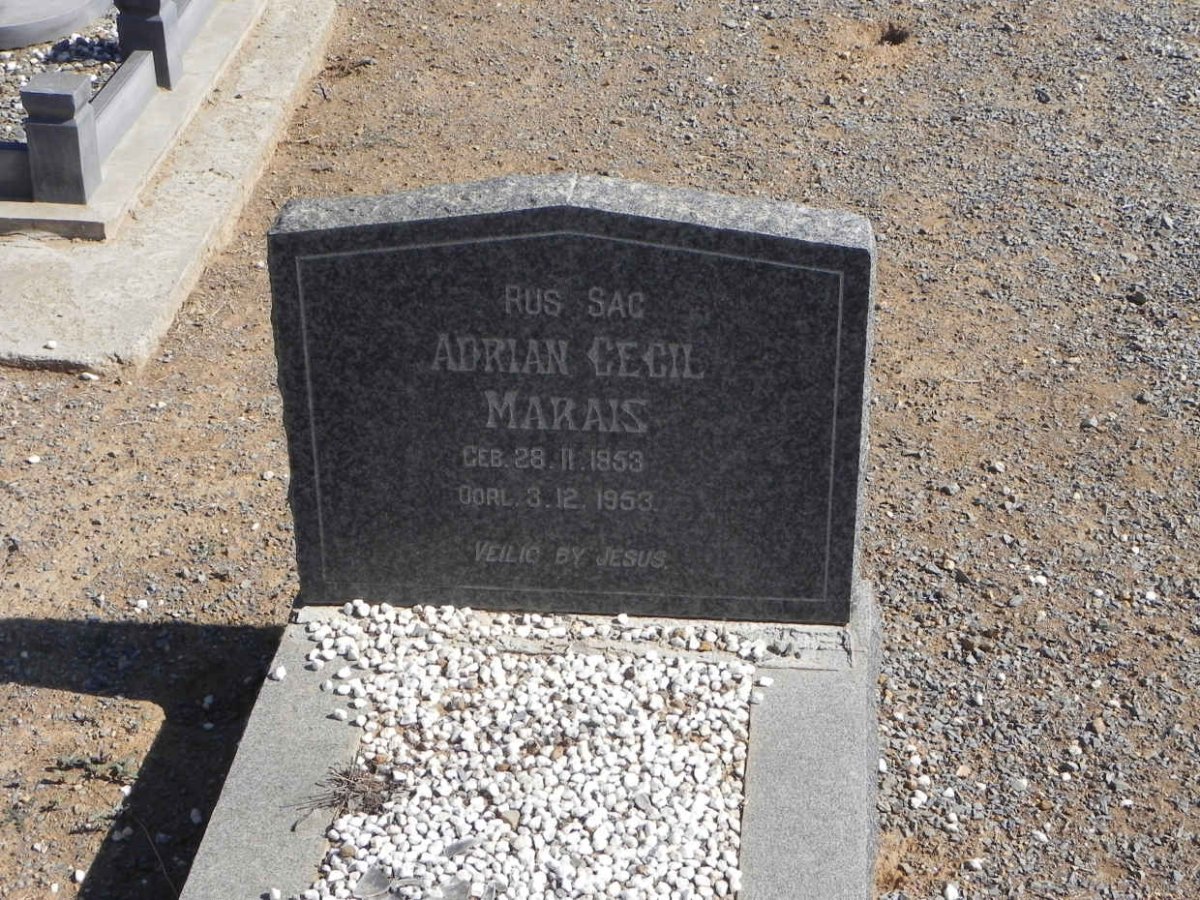 MARAIS Adrian Cecil 1953-1953