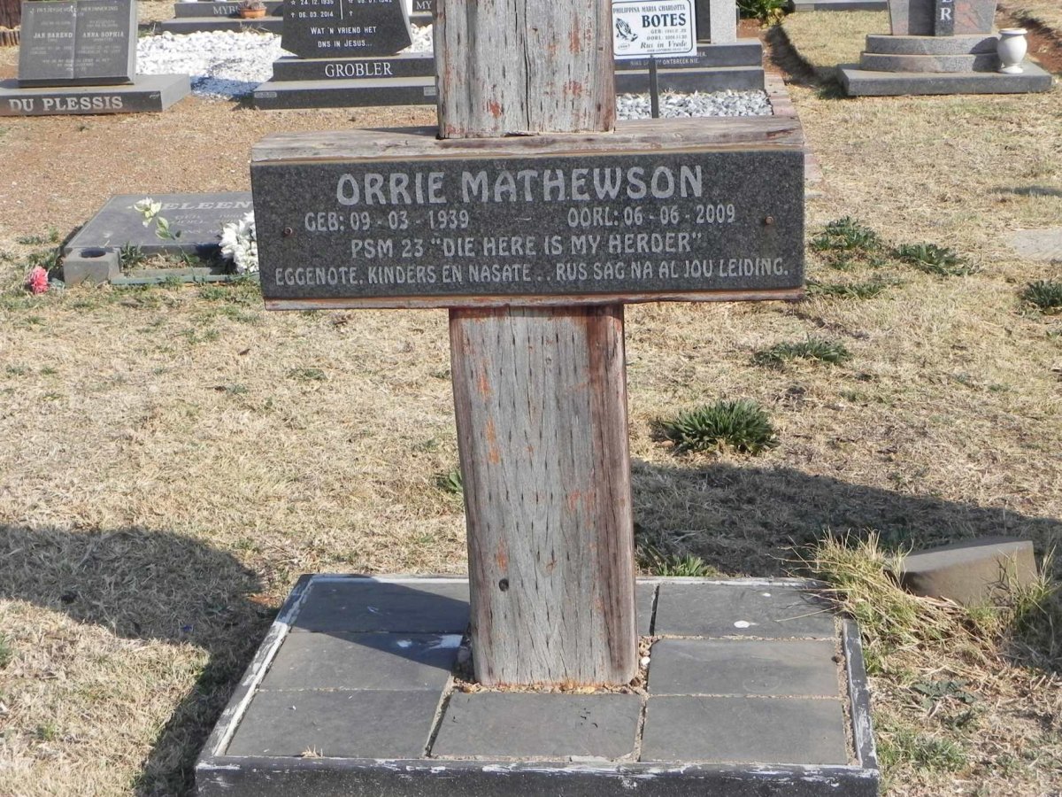 MATHEWSON Orrie 1939-2009