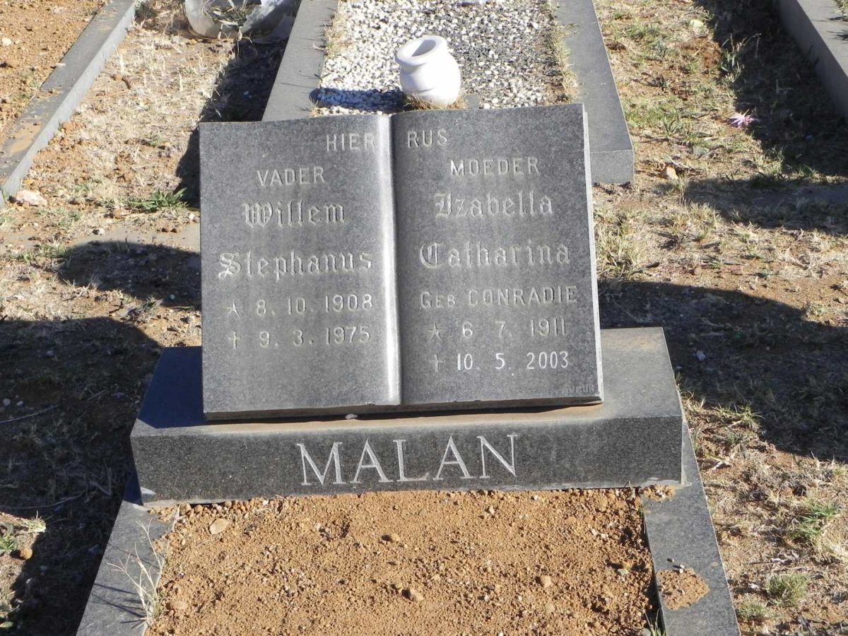 MALAN Willem Stephanus 1908-1975 &amp; Izabella Catharina CONRADIE 1911-2003