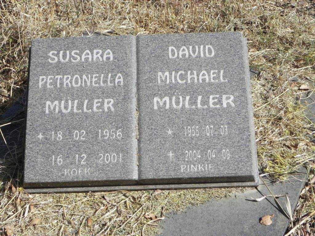MULLER David Michael 1955-2004 &amp; Susara Petronella 1956-2001