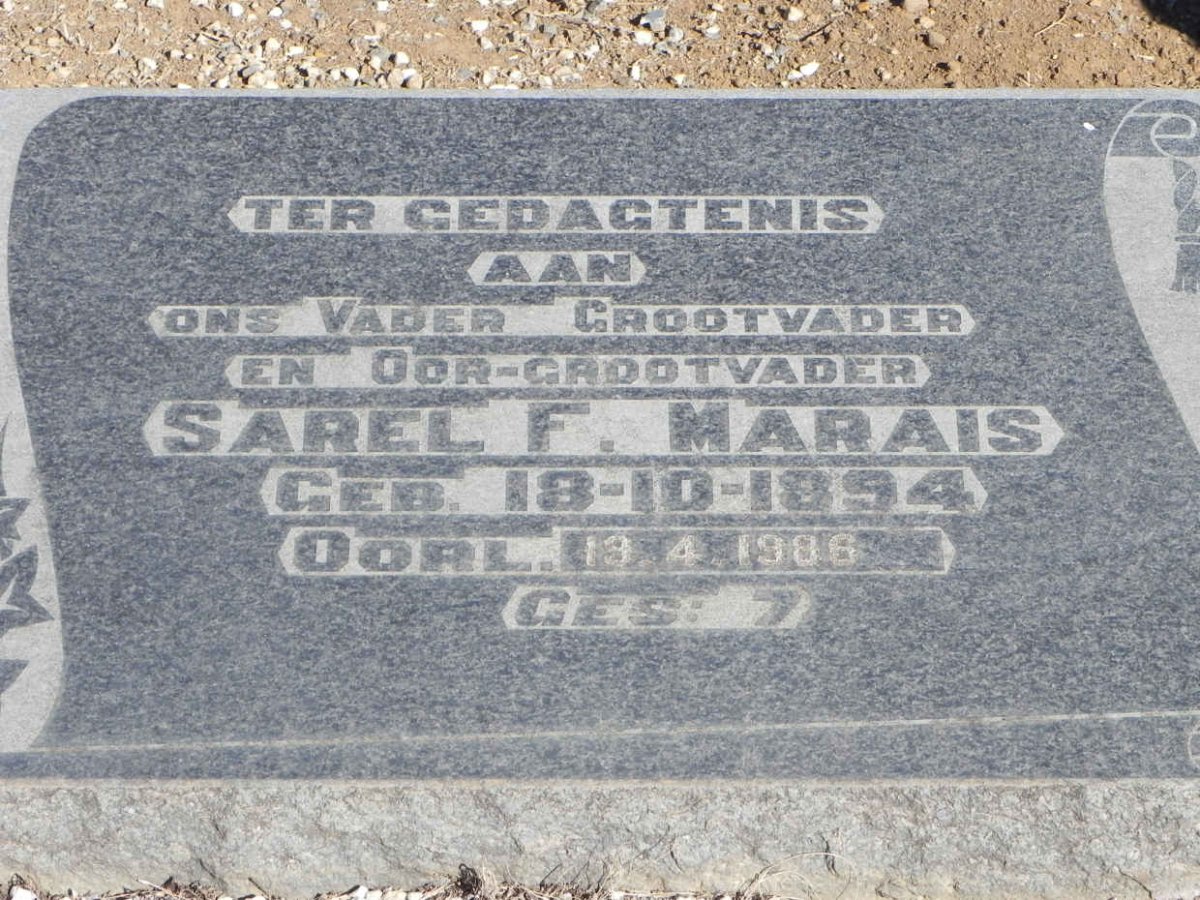 MARAIS Sarel F. 1894-1986