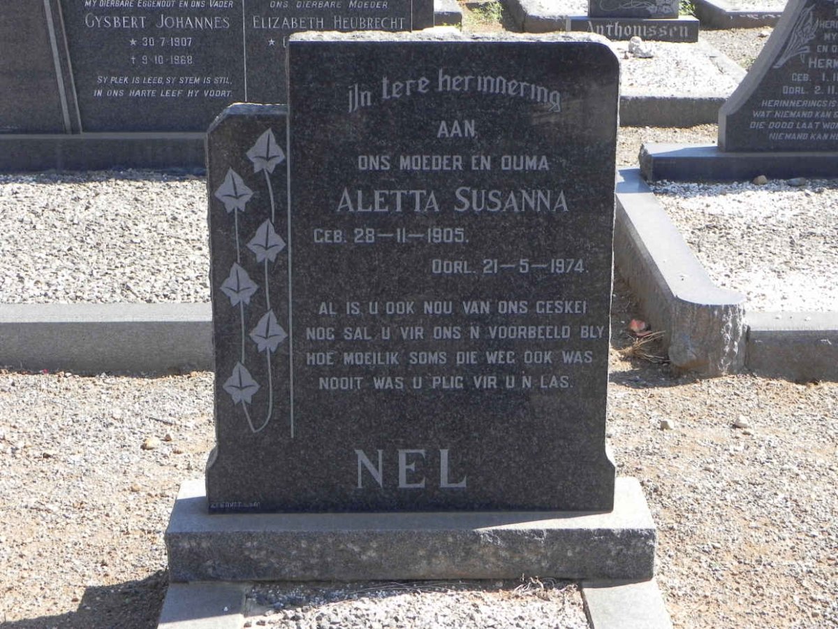 NEL Aletta Susanna 1905-1974