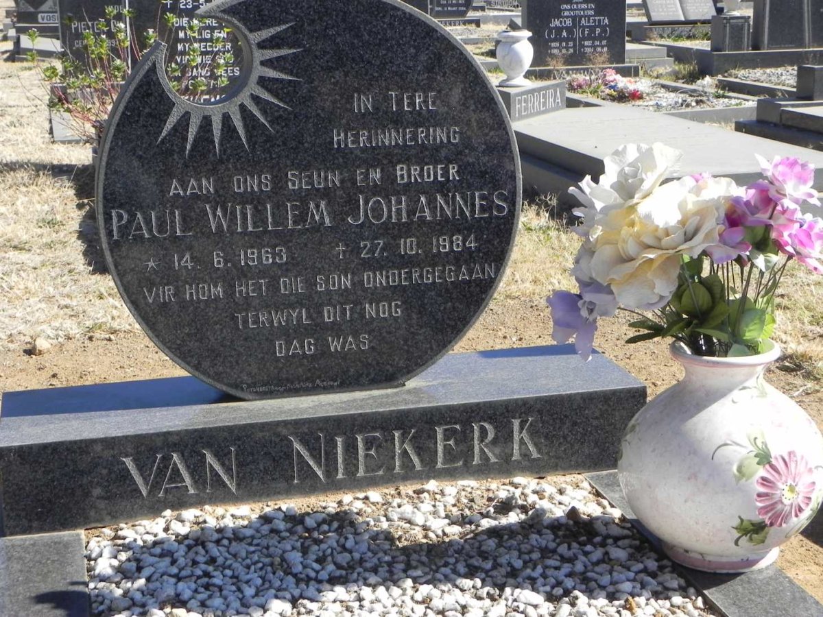 NIEKERK Paul Willem Johannes, van 1963-1984