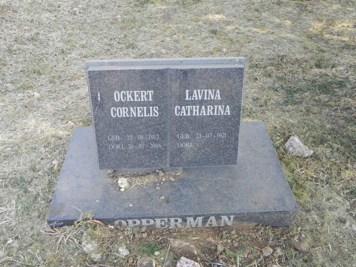 OPPERMAN Ockert Cornelis 1912-2006 &amp; Lavina Catharina 1921-