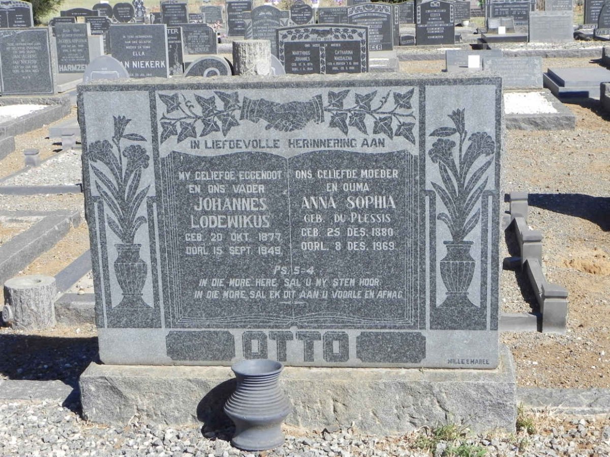OTTO Johannes Lodewikus 1877-1949 &amp; Anna Sophia DU PLESSIS 1880-1969