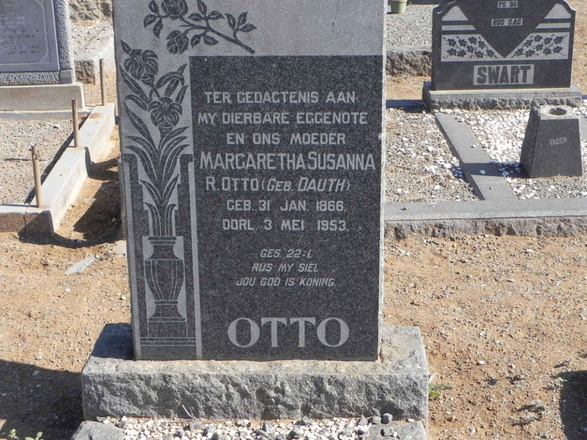 OTTO Margaretha Susanna R. nee DAUTH 1866-1953