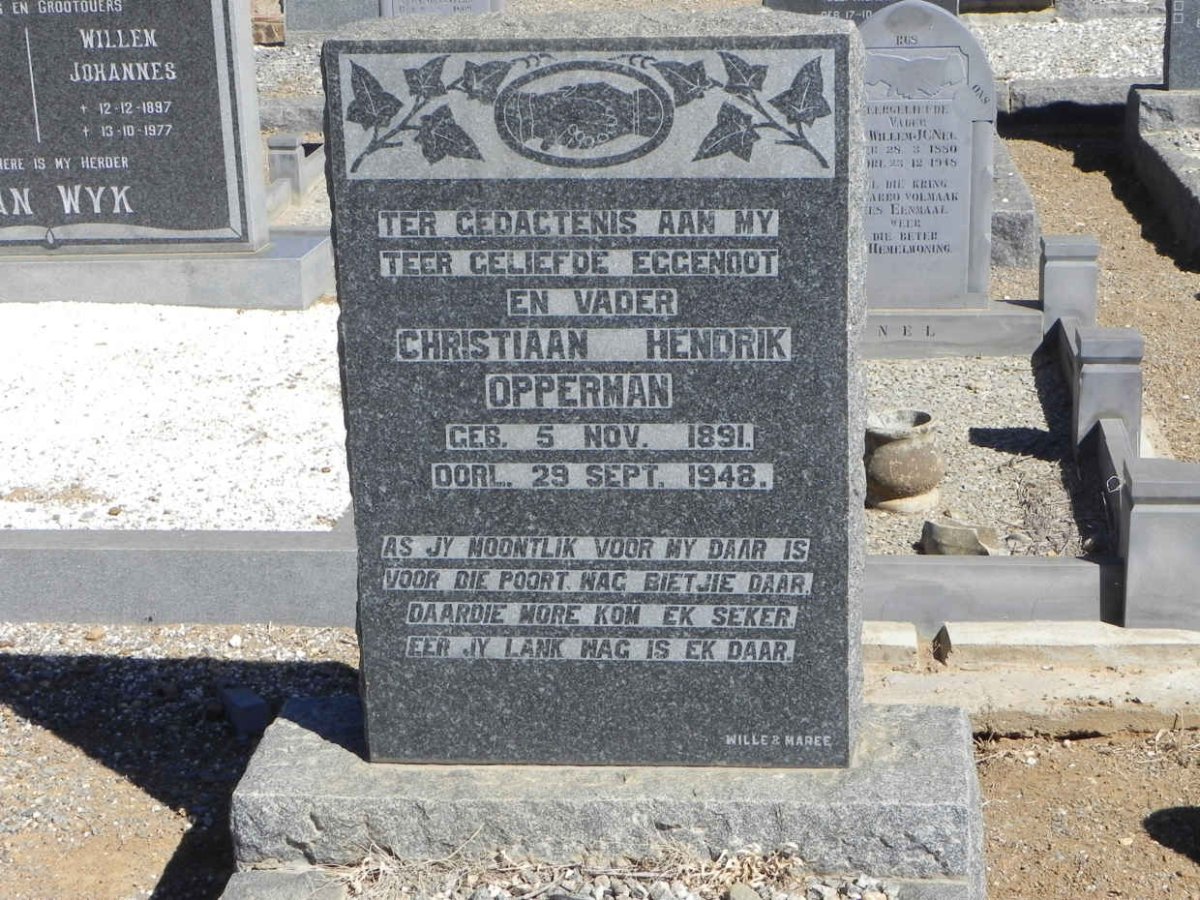 OPPERMAN Christiaan Hendrik 1891-1948