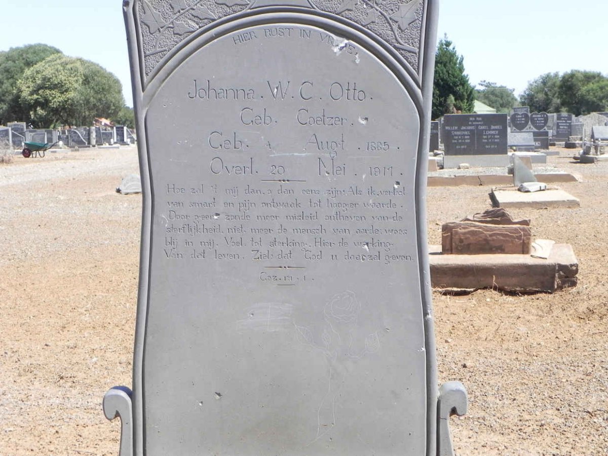 OTTO Johanna W.C. nee COETZER 1885-1917