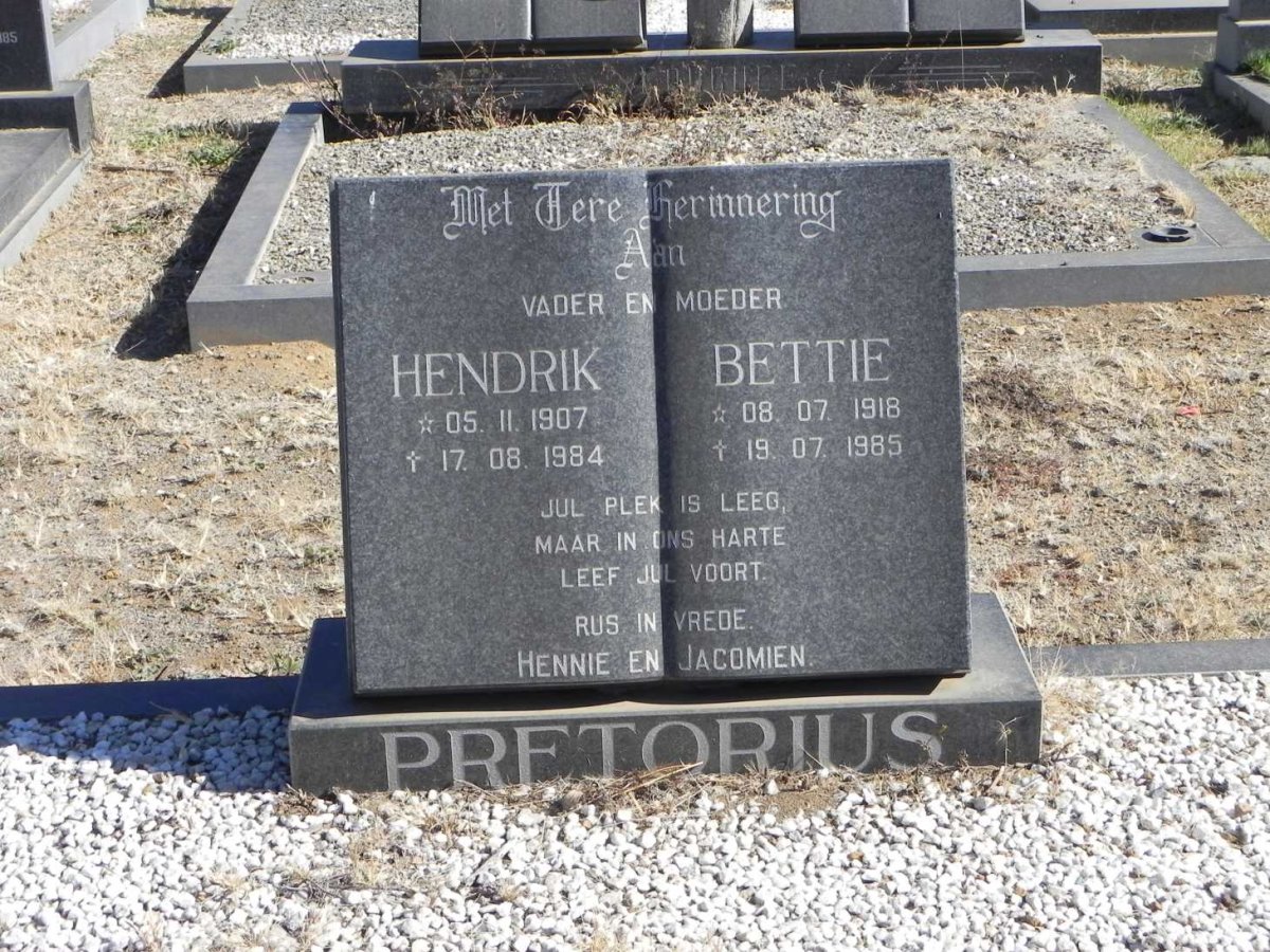 PRETORIUS Hendrik 1907-1984 &amp; Bettie 1918-1985