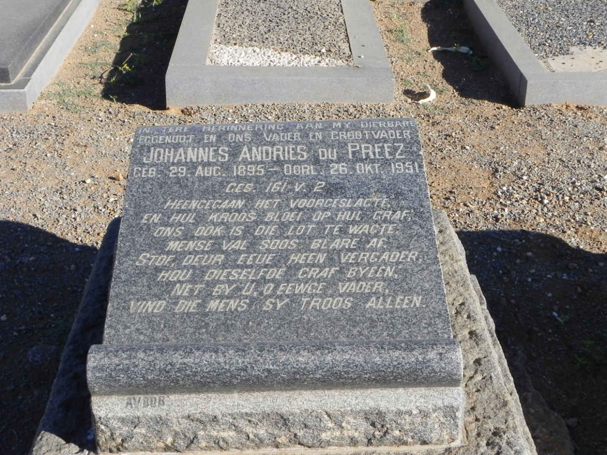 PREEZ Johannes Andries, du 1895-1951