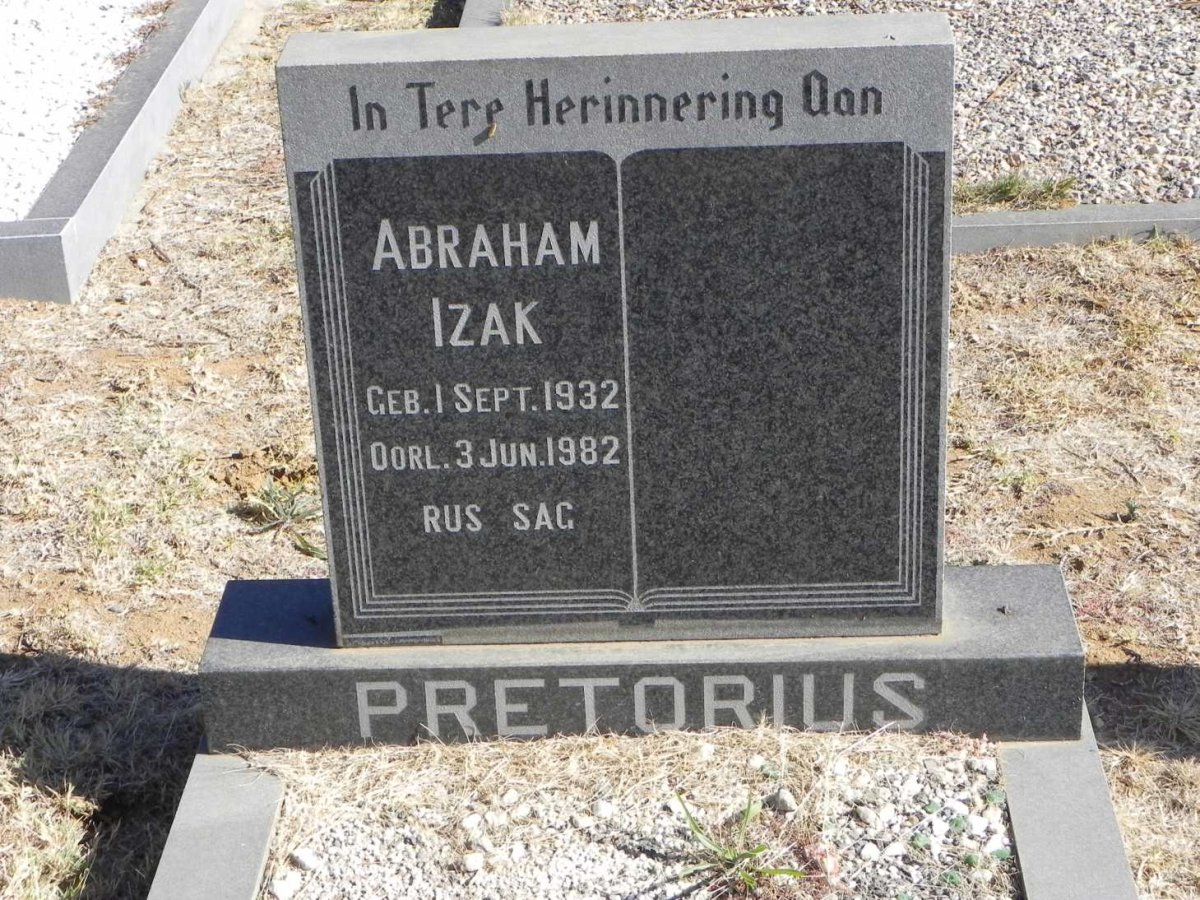 PRETORIUS Abraham Izak 1932-1982