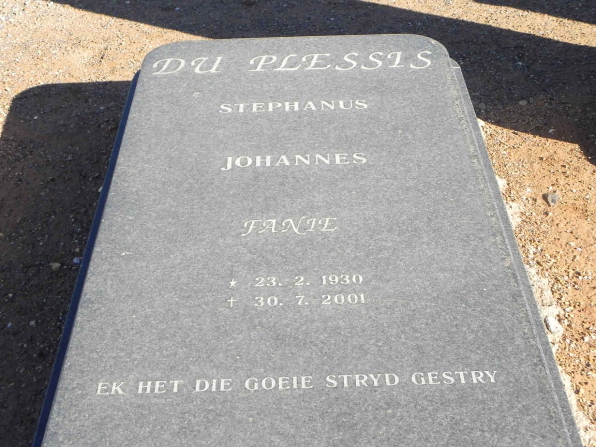 PLESSIS Stephanus Johannes, du 1930-2001