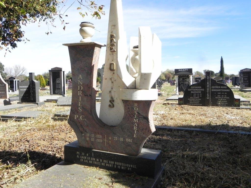 PRETORIUS Andries P.C. 1939-1999 &amp; Rosemarie 1944-