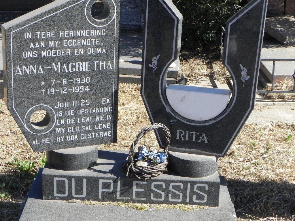 PLESSIS Anna-Magrietha, du 1930-1994