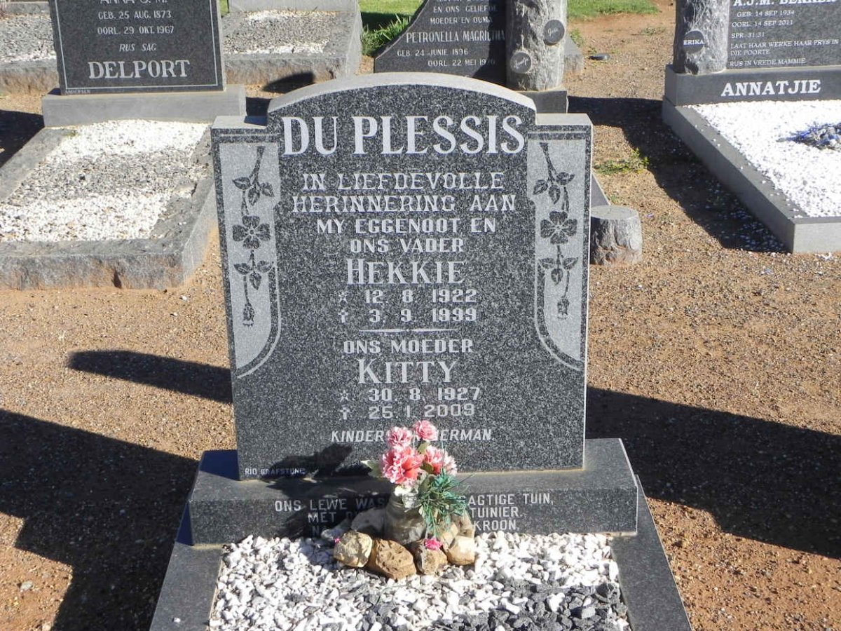 PLESSIS Hekkie, du 1922-1999 &amp; Kitty 1927-2009