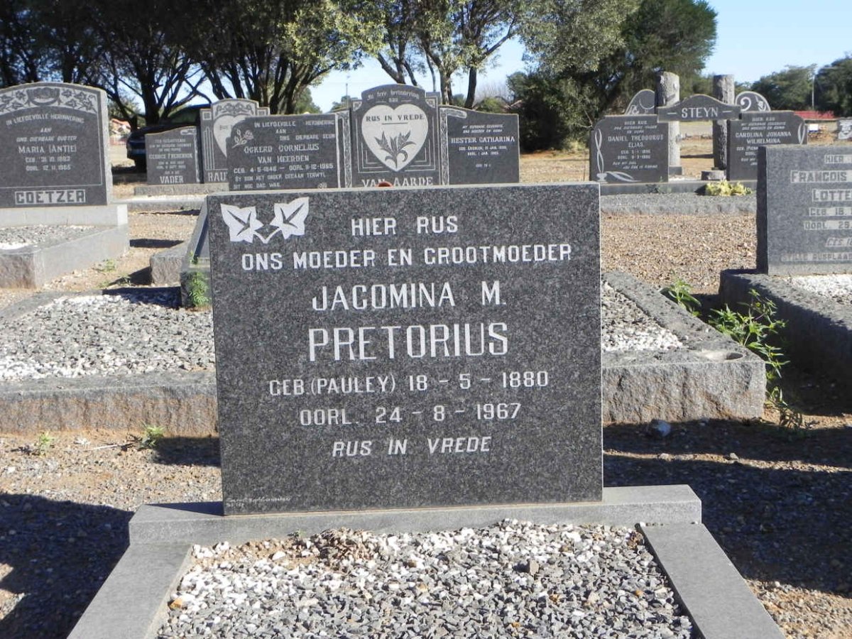 PRETORIUS Jacomina M. nee PAULEY 1880-1967