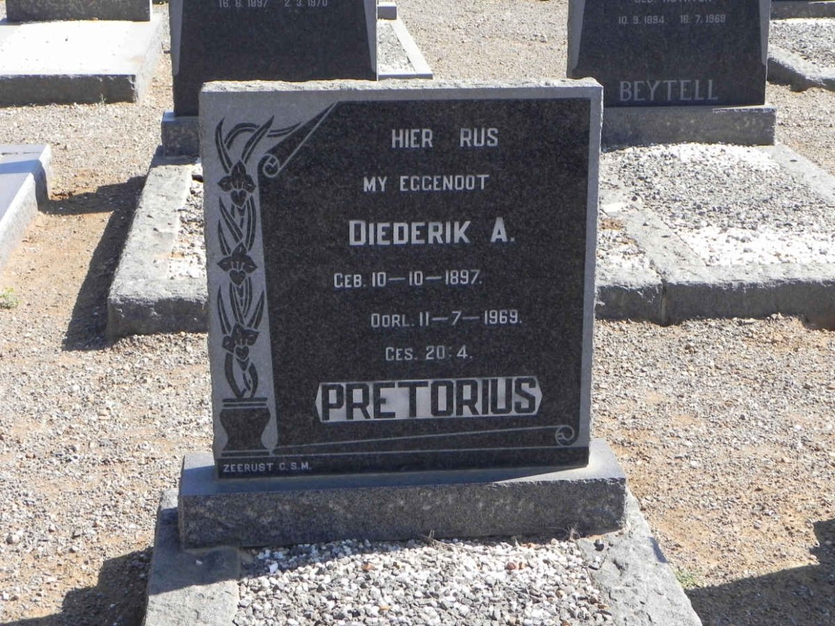 PRETORIUS Diederik A. 1897-1969