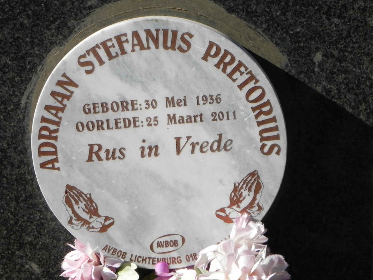 PRETORIUS Adriaan Stefanus 1936-2011