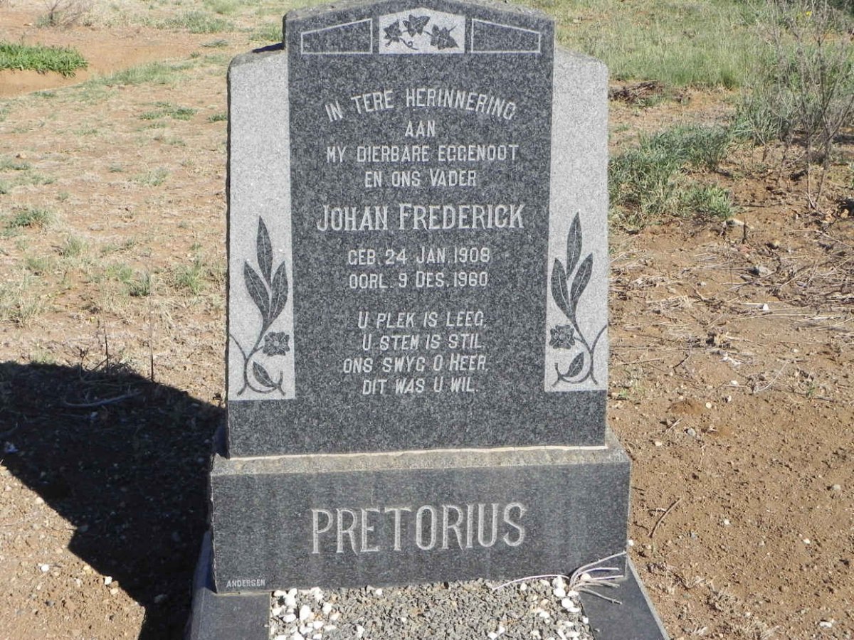 PRETORIUS Johan Frederick 1908-1960