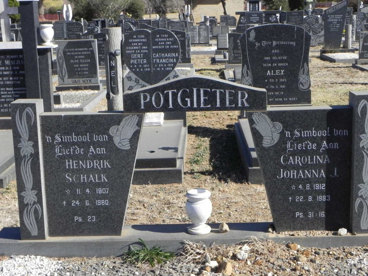 POTGIETER Hendrik Schalk 1907-1980 &amp; Carolina Johanna J. 1912-1983