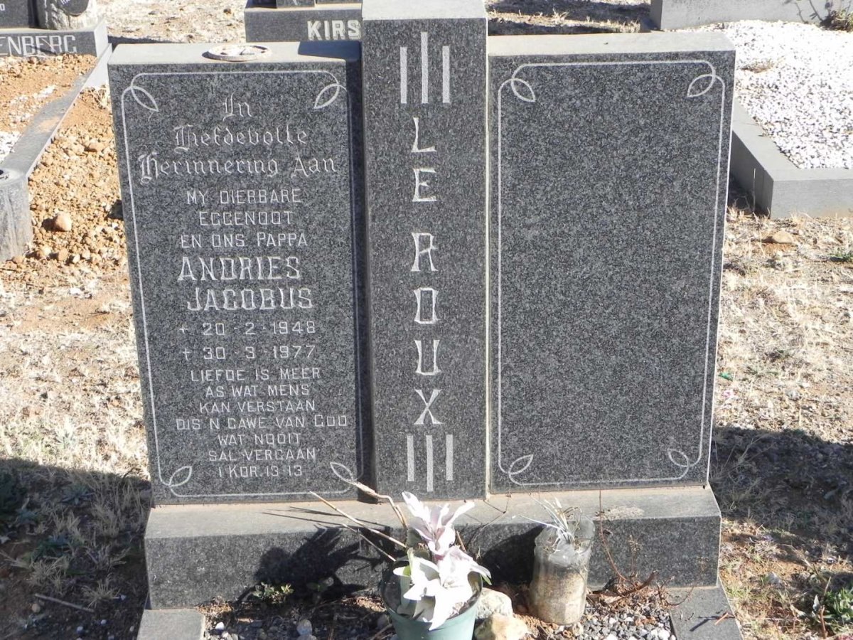 ROUX Andries Jacobus, le 1948-1977