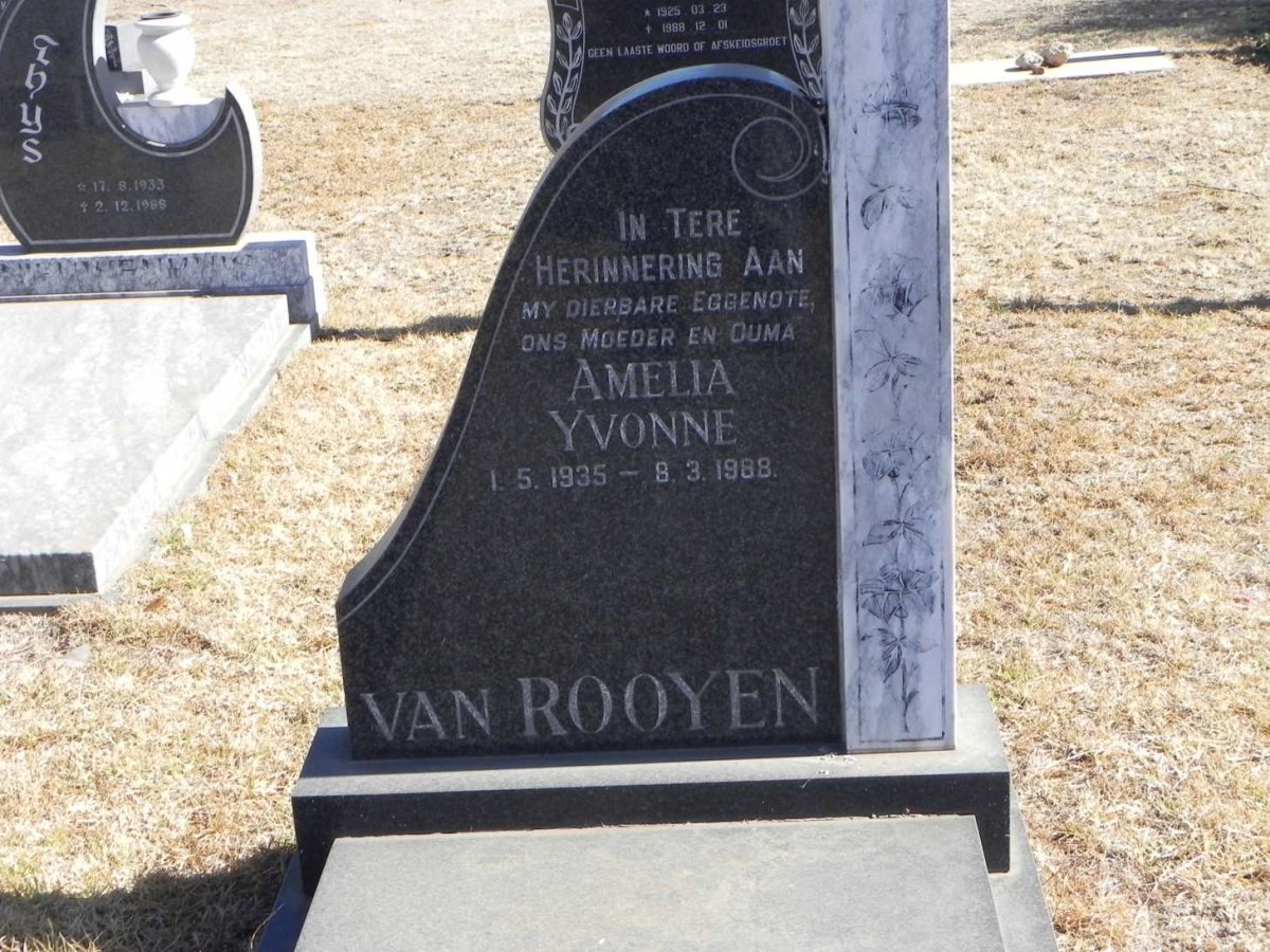 ROOYEN Amelia Yvonne, van 1935-1988