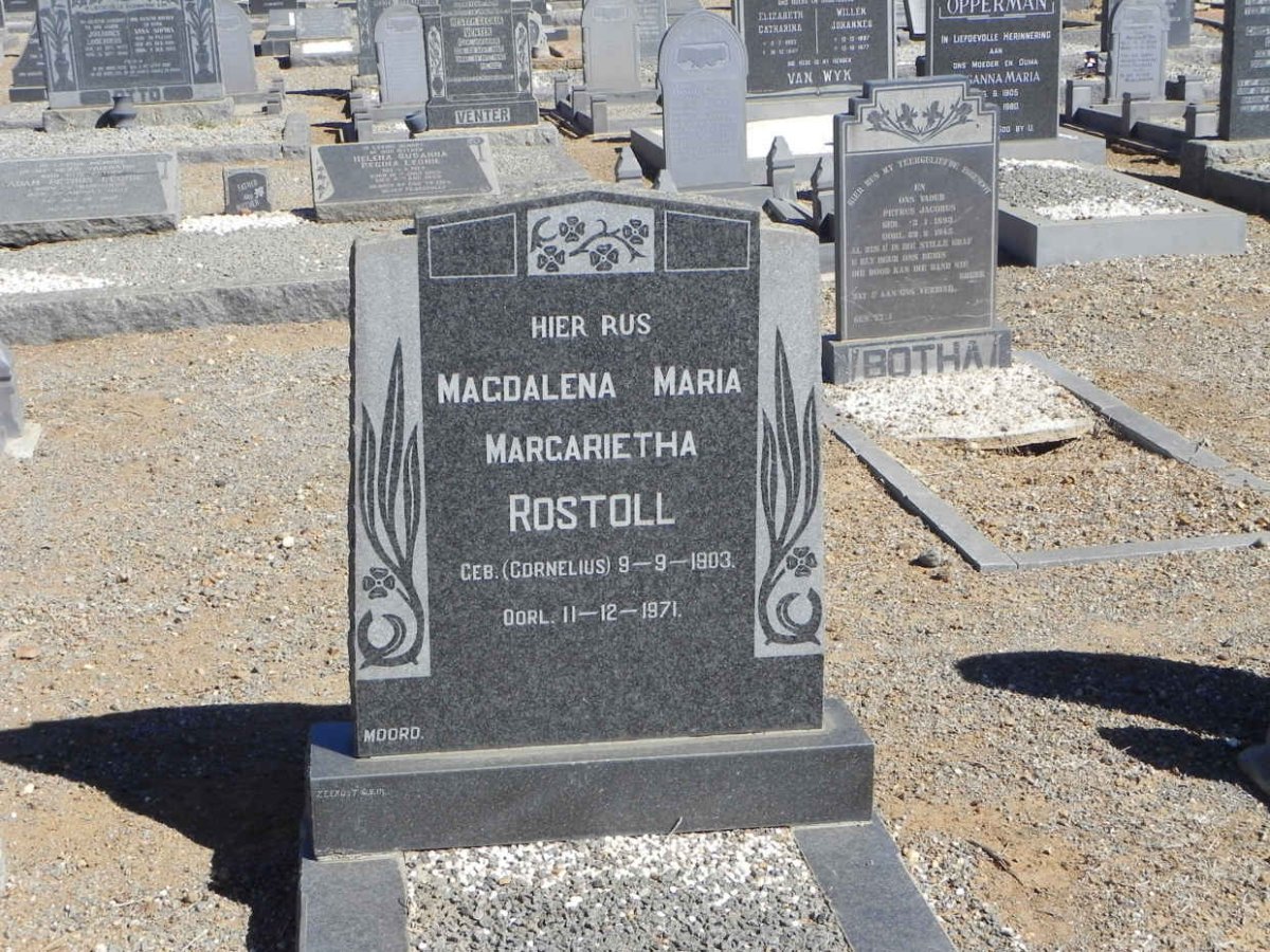 ROSTOLL Magdalena Maria Margarietha nee CORNELIUS 1903-1971