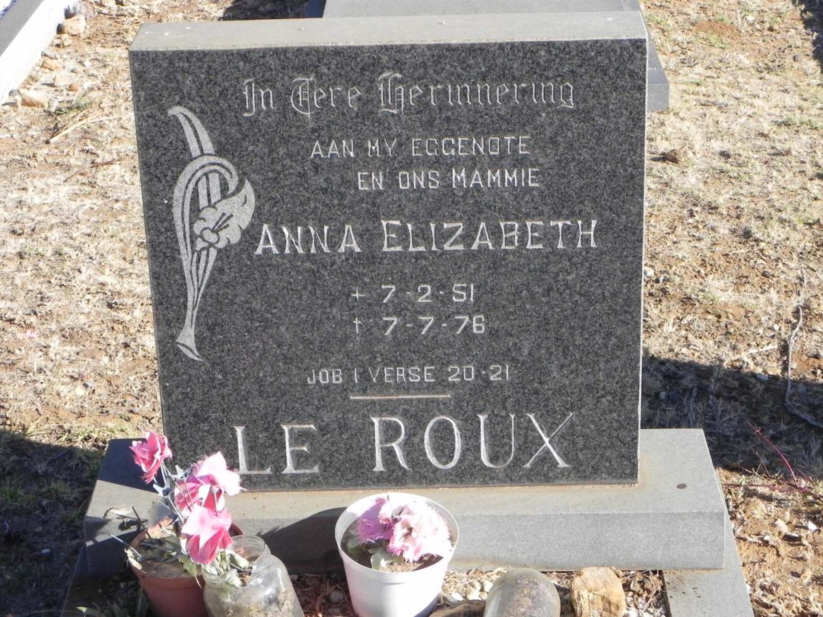 ROUX Anna Elizabeth, le 1951-1976